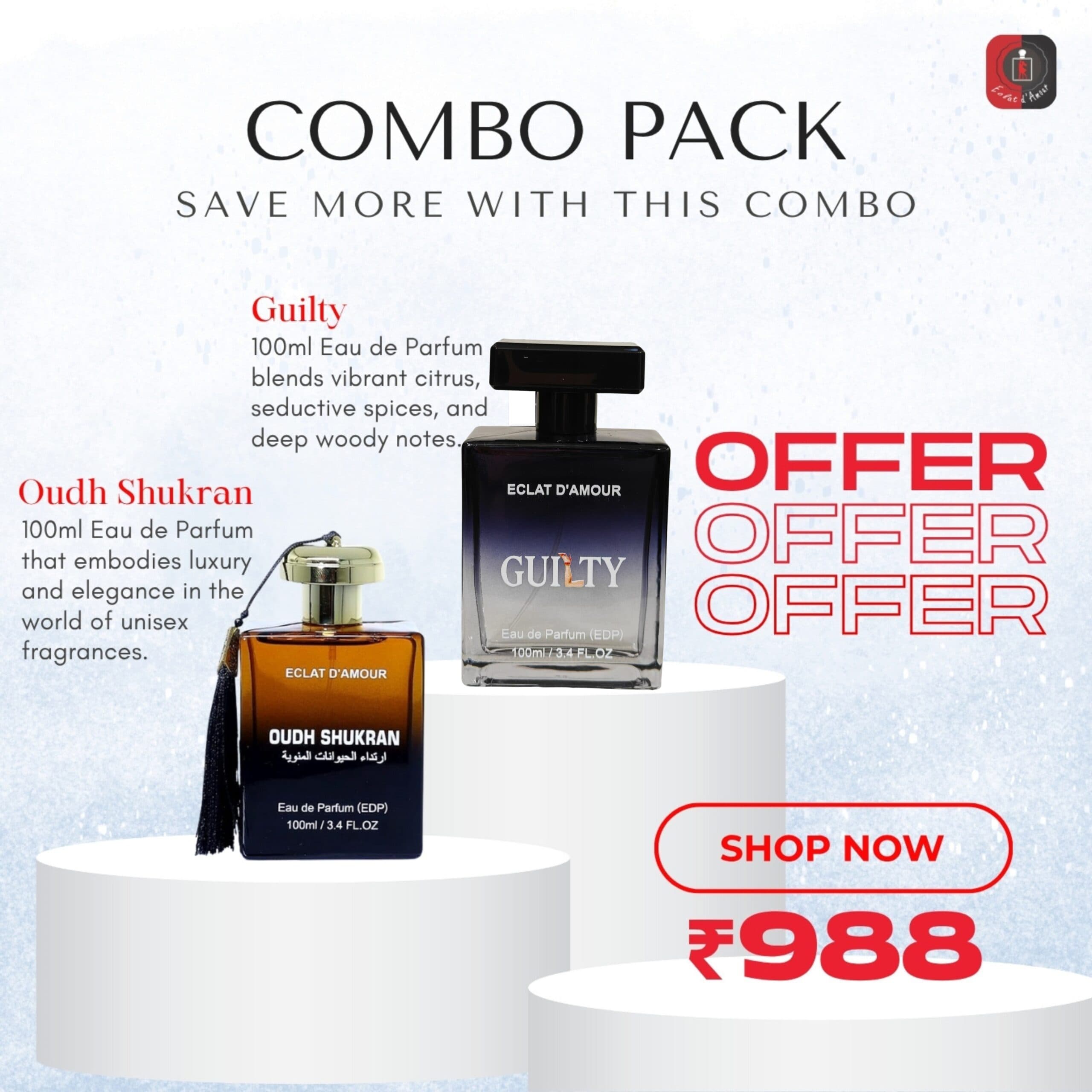 Guilty + Oudh Shukran (2 x 100ml) – Long‑Lasting Unisex