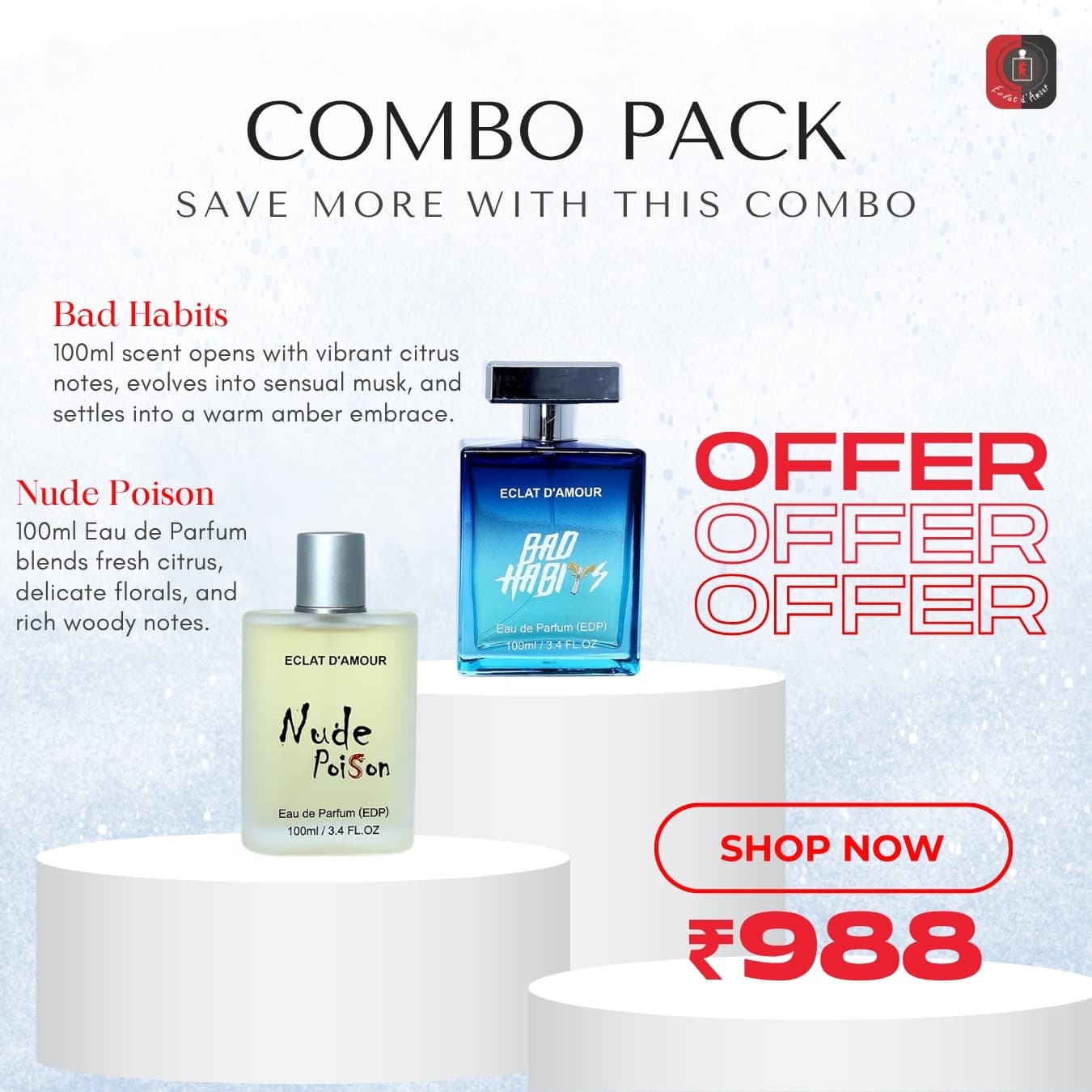 Nude Poison + Bad Habits (2 x 100ml) – Long‑Lasting Unisex