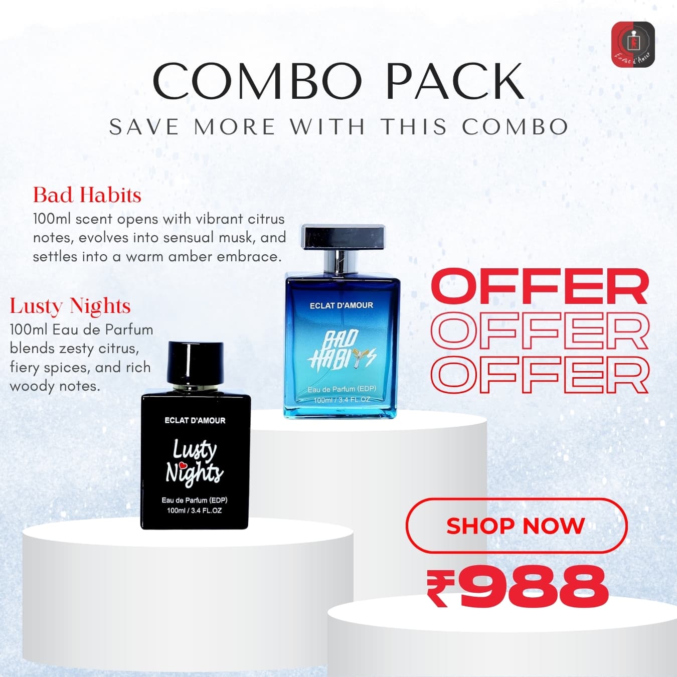 Bad Habits + Lusty Nights (2 x 100ml) – Long‑Lasting Unisex